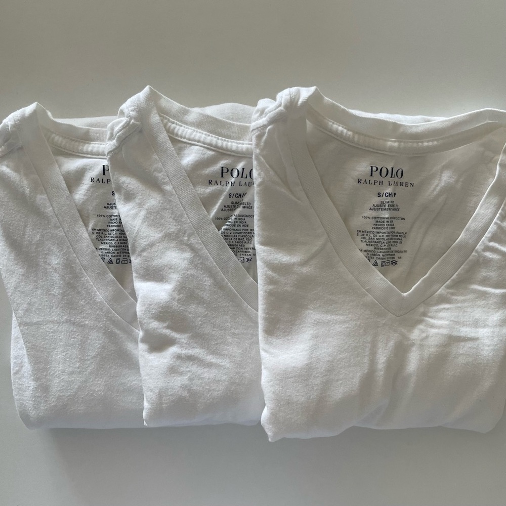 Polo Ralph Lauren's Men's Slim Fit V-Neck Shirt, 3-Pack